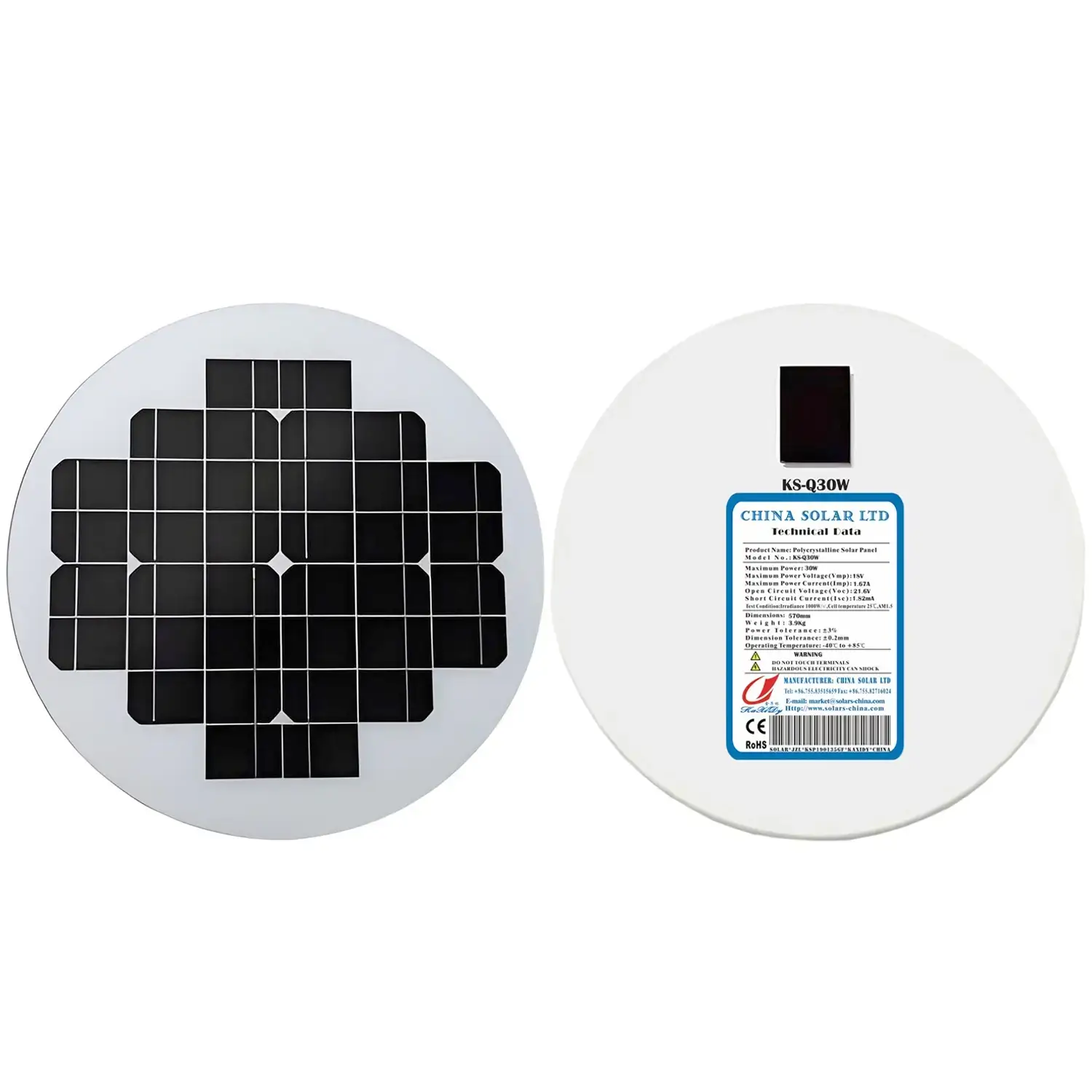 30W Runde Photovoltaik Solarpanel